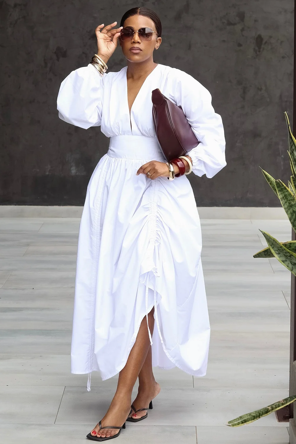Pencil Skirt Midi - Women's Plus Size Midi Dress V