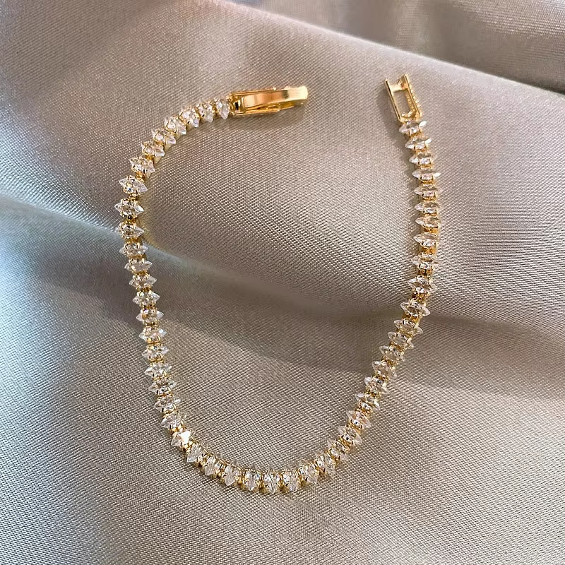 Formal Gala Wear Women - Dainty Gold CZ Bracelet – Women’s