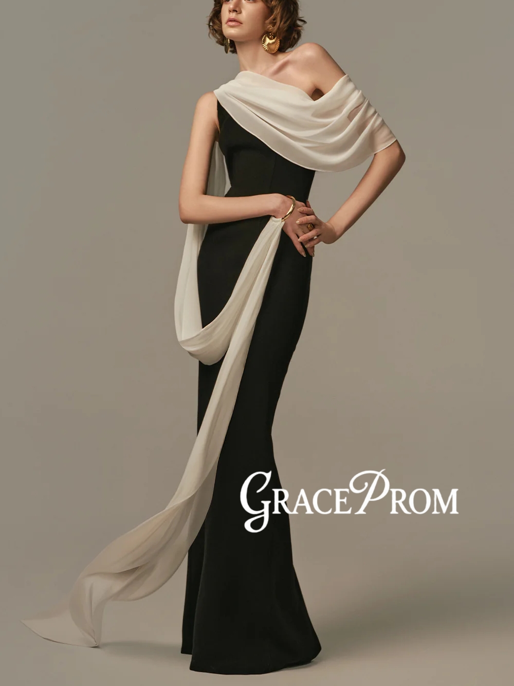 Elegant Two Tone Evening Gown  - Formal Gala Wear Women 리뷰 및 가격