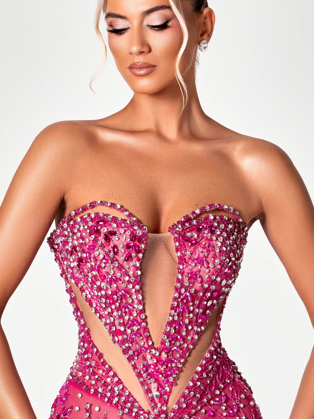 Fuchsia Cut Out Sweet Evening  - Formal Gala Wear Women 리뷰 및 가격