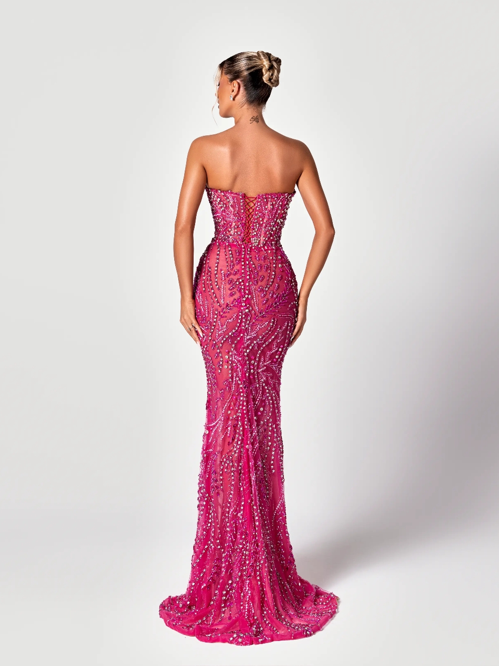 Fuchsia Cut Out Sweet Evening  - Formal Gala Wear Women 리뷰 및 가격