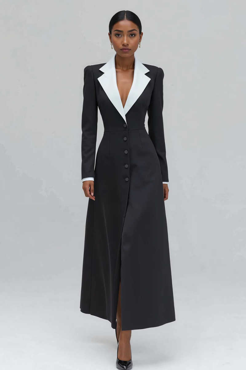 A Line Women Long Blazer Jacke - Women Formal Wear With Tie 리뷰 및 가격