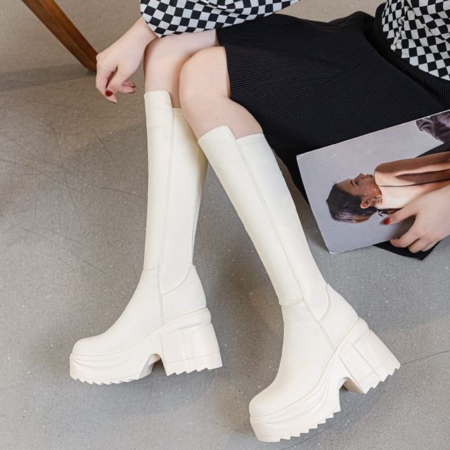 Womens Knee High Thick Sole Wi - Formal Wear Women Us 리뷰 및 가격