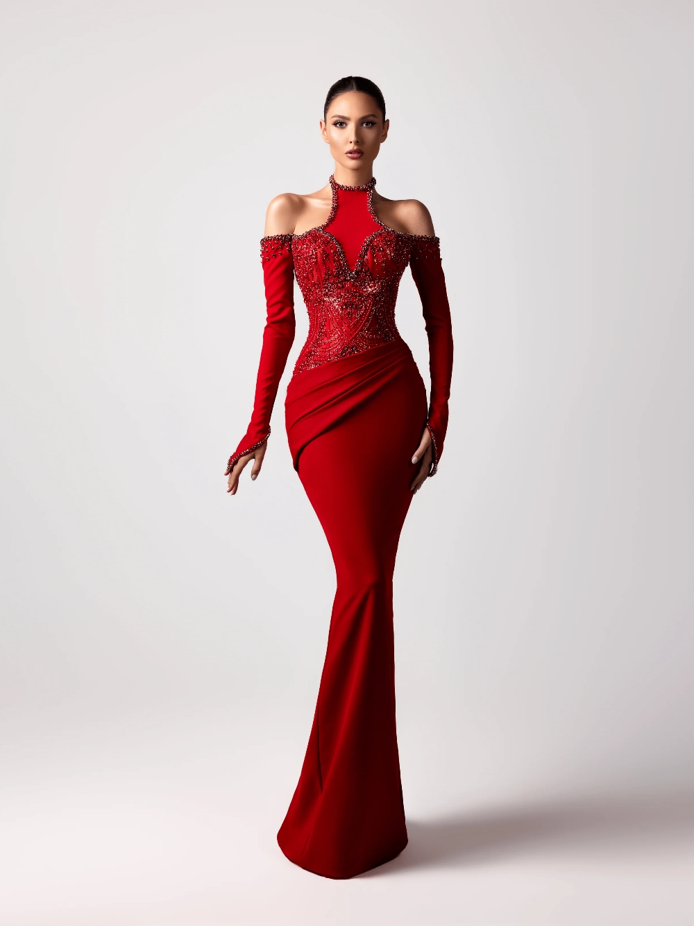 Red Sexy Halter Evening Dress  - Formal Gala Wear Women 리뷰 및 가격