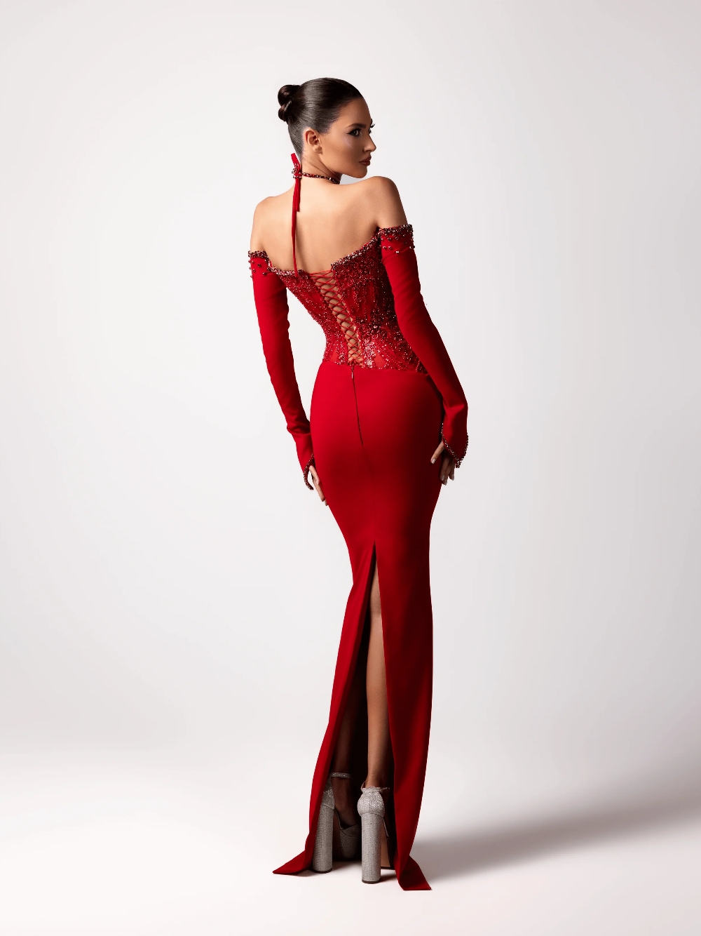 Red Sexy Halter Evening Dress  - Formal Gala Wear Women 리뷰 및 가격