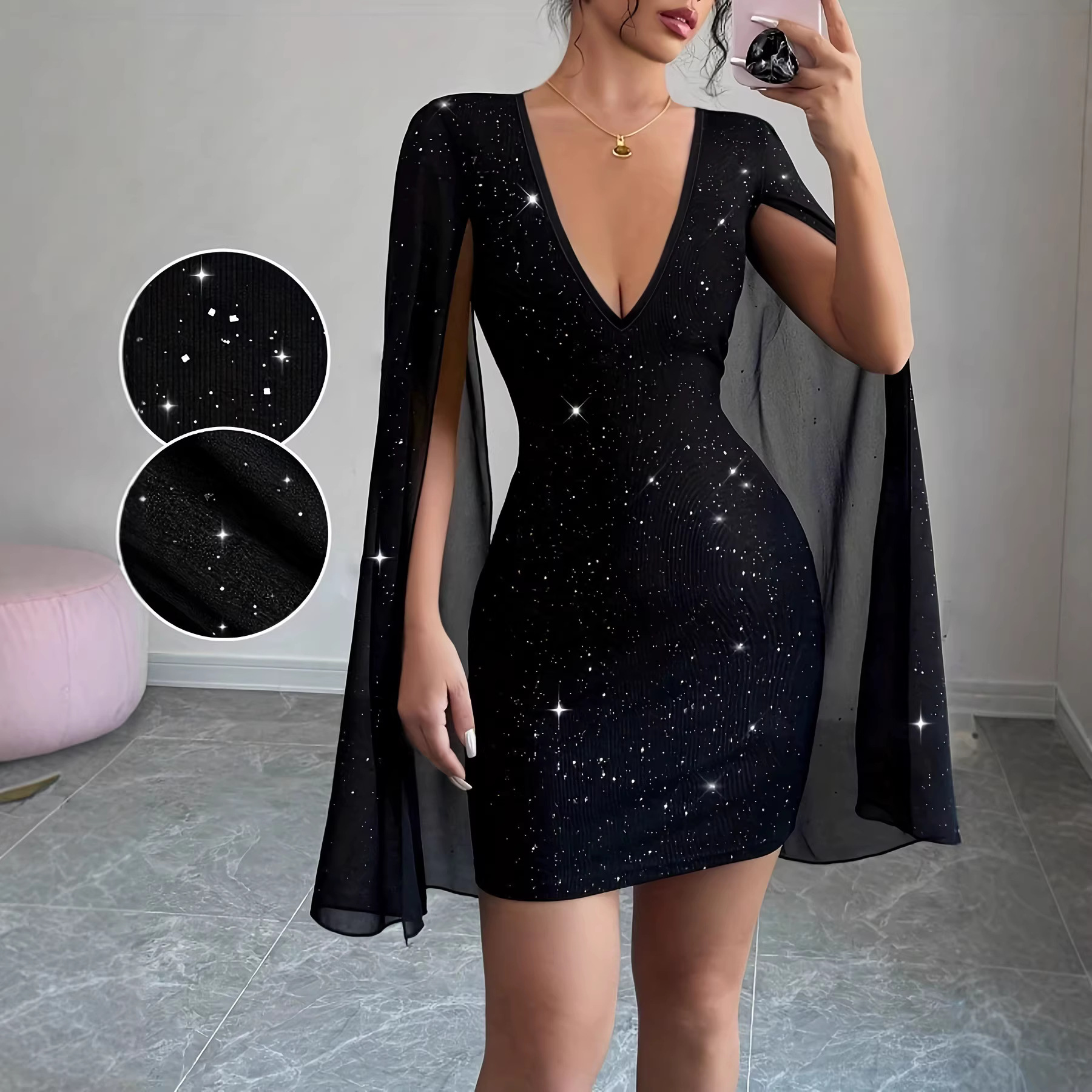 V Neck Bodycon Midi Dress Eleg - Formal Wear Women Us 리뷰 및 가격