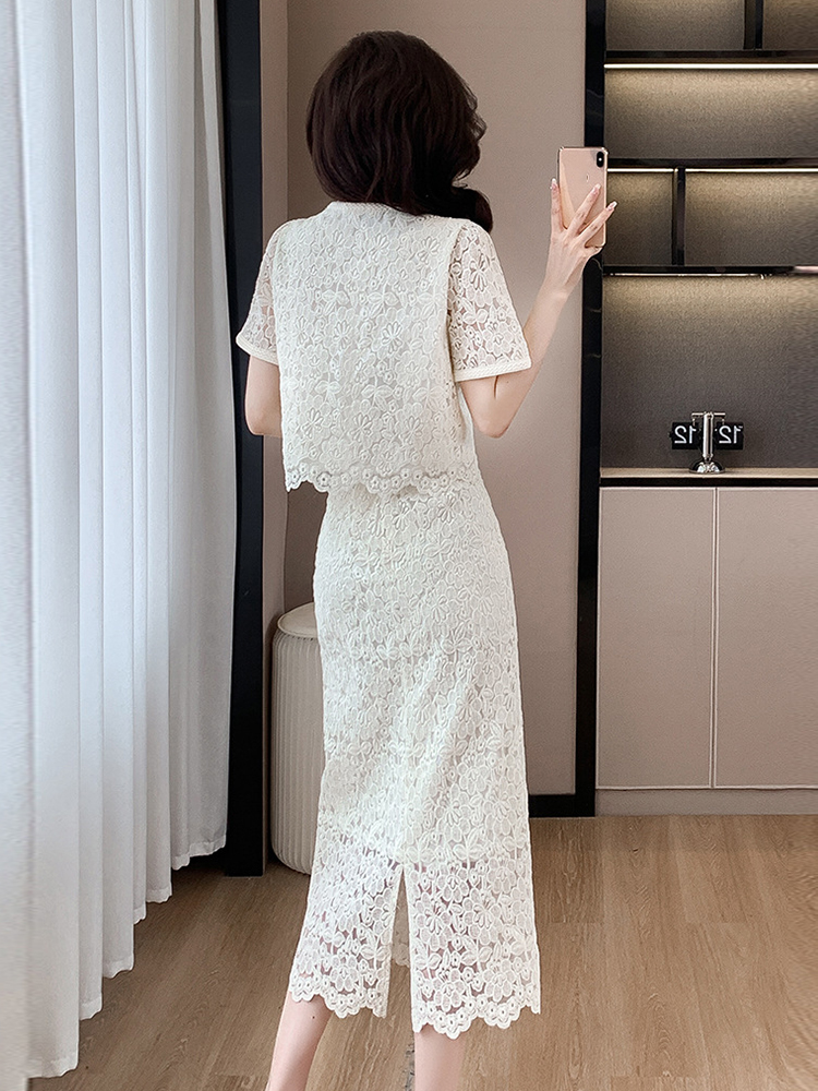 Summer Women Elegant Lace Flor - Pencil Skirt Midi 리뷰 및 가격