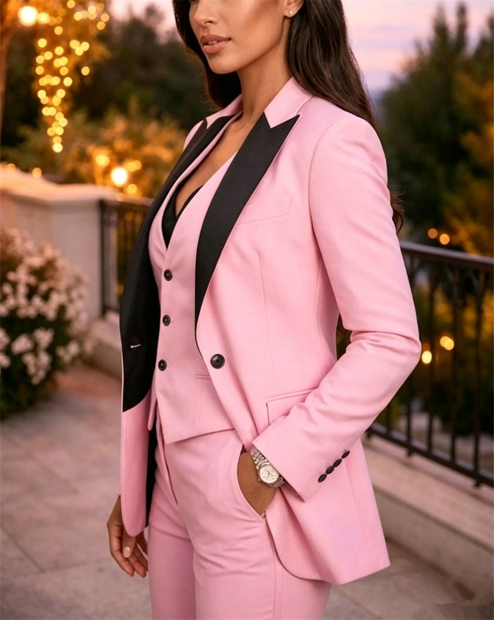 Pink Elegant Women's Suits 3 P - Women Formal Wear Tailor 리뷰 및 가격