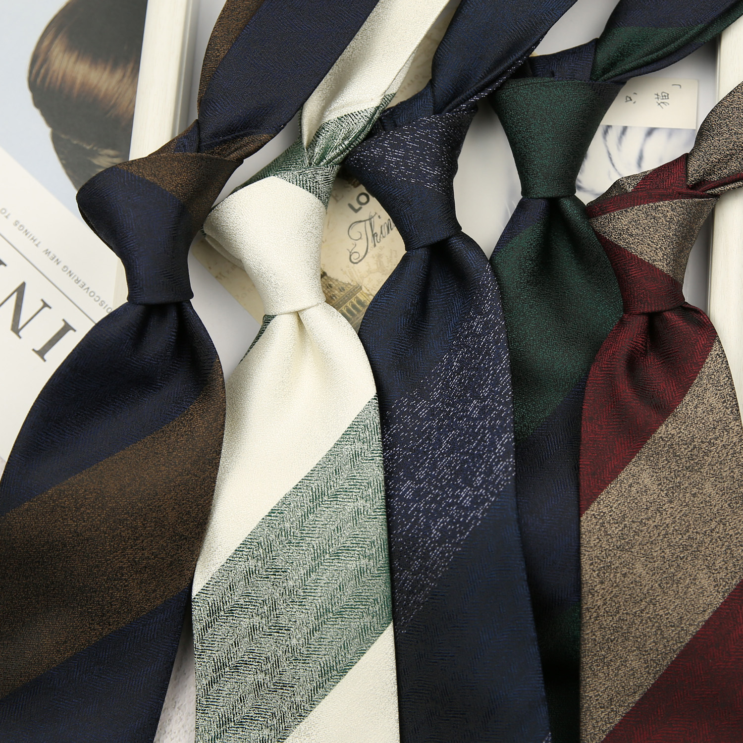Fashion 8cm Navy Striped Neckt - Women Formal Wear With Tie 리뷰 및 가격