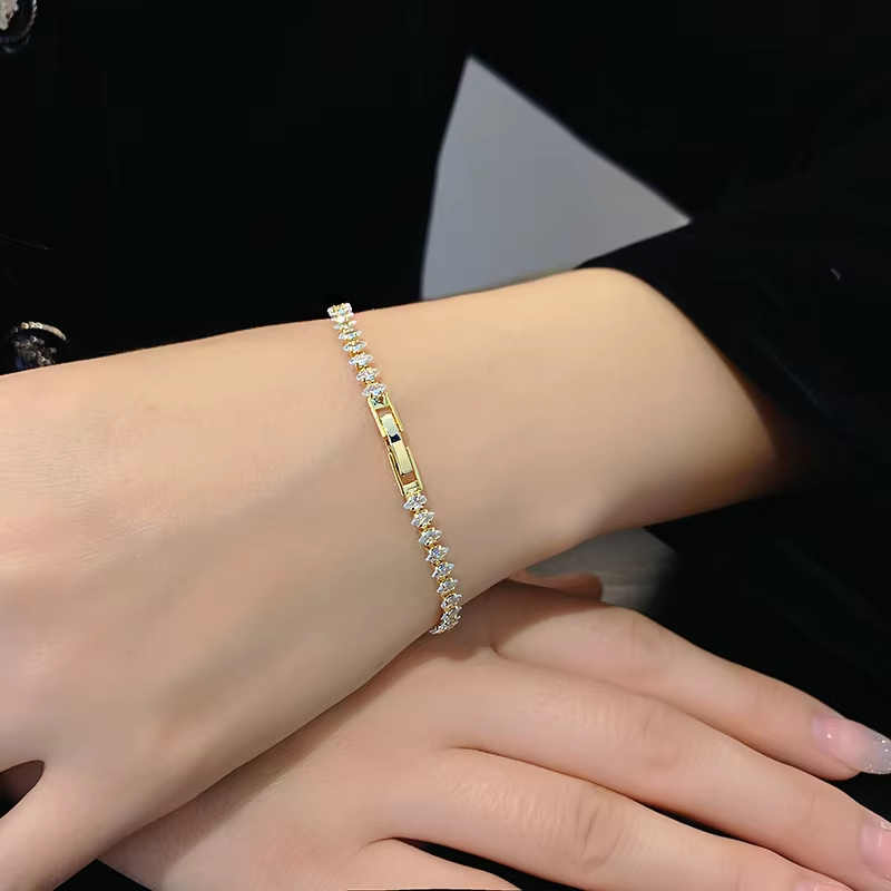Dainty Gold CZ Bracelet – Wome - Formal Gala Wear Women 리뷰 및 가격