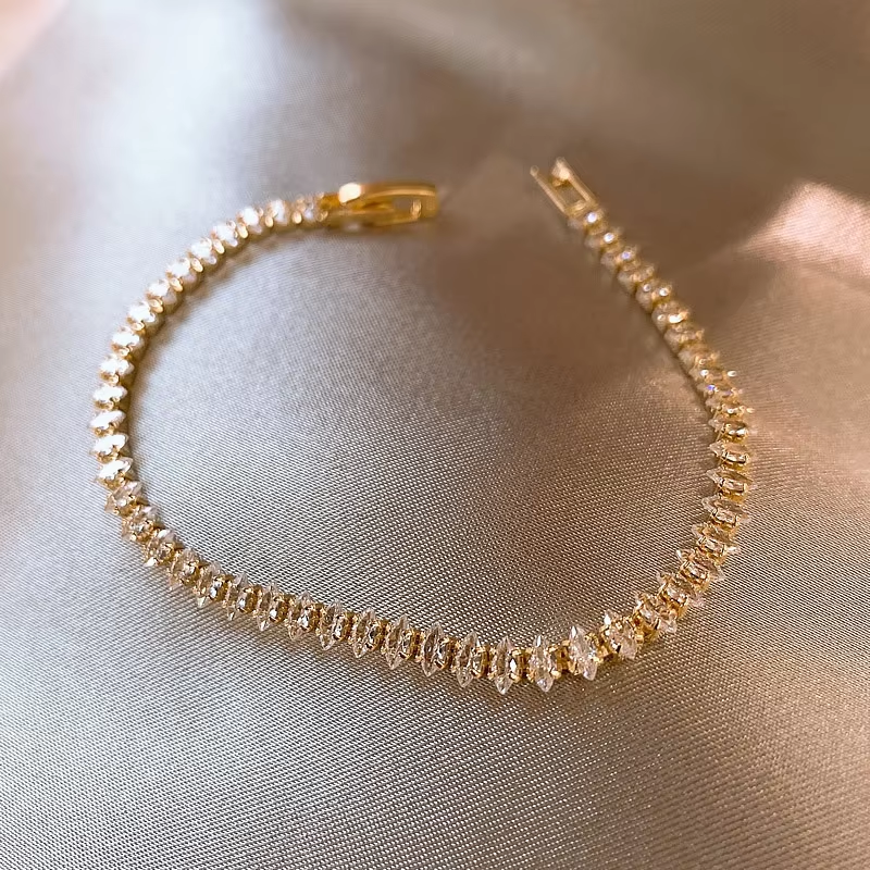 Dainty Gold CZ Bracelet – Wome - Formal Gala Wear Women 리뷰 및 가격