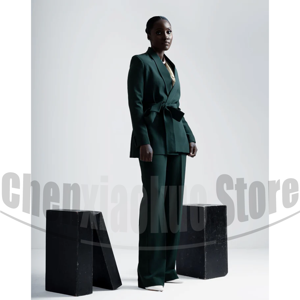 Women Suit Belted Blazer and W - Women Formal Wear With Tie 리뷰 및 가격