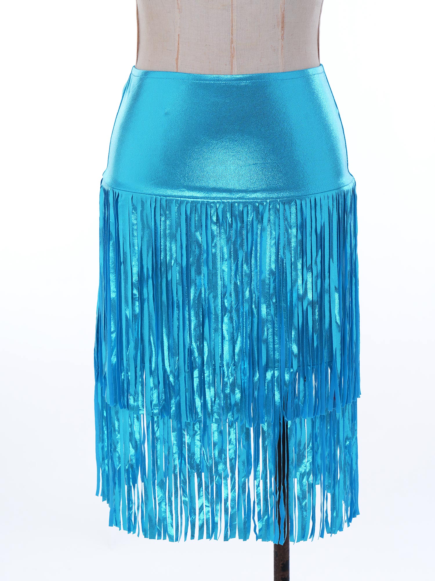 Women Metallic Shiny Fringed M - Pencil Skirt Midi 리뷰 및 가격