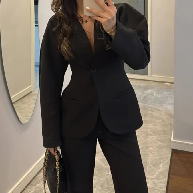 2025 New Women Black V Neck Wa - Women Formal Wear With Tie 리뷰 및 가격