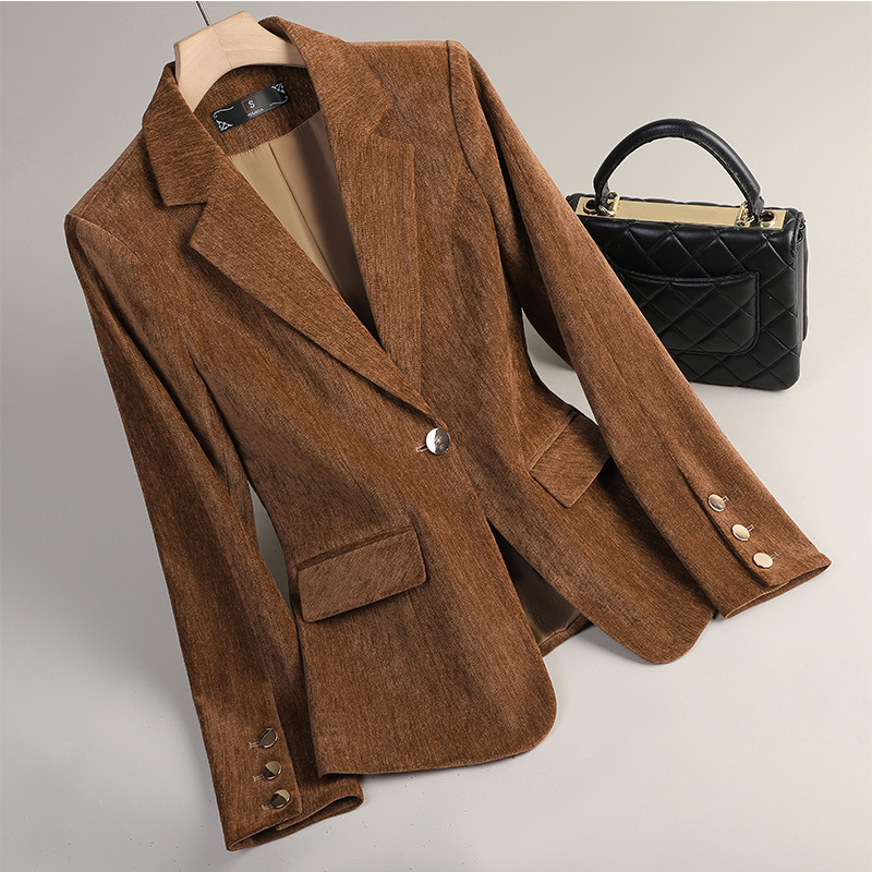 Yellow Gold Velvet Blazer Wome - Women Formal Wear Business 리뷰 및 가격