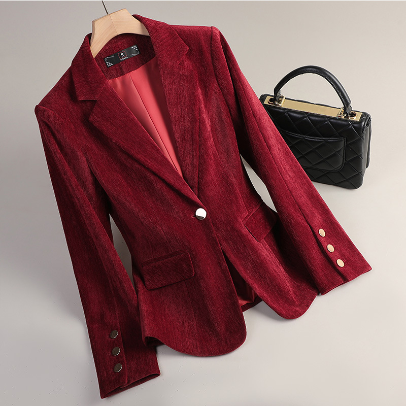 Yellow Gold Velvet Blazer Wome - Women Formal Wear Business 리뷰 및 가격