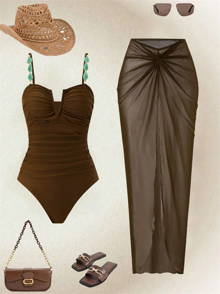 Vintage Coffee Mesh Long Skirt - Pencil Skirt Midi 리뷰 및 가격