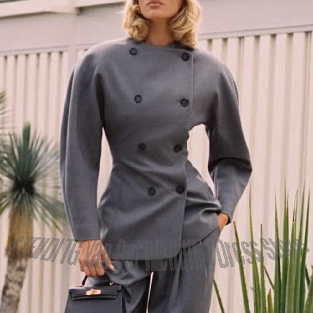Classic Grey Women's Suit Set  - Women Formal Wear Tailor 리뷰 및 가격
