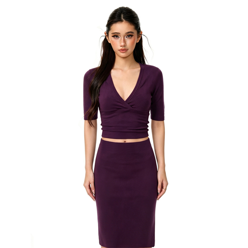 Women French V-Neck Half Sleev - Pencil Skirt Midi 리뷰 및 가격