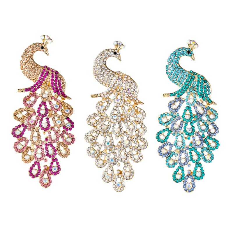 Unique Peacock Brooch Pin For  - Women Formal Wear Look 리뷰 및 가격