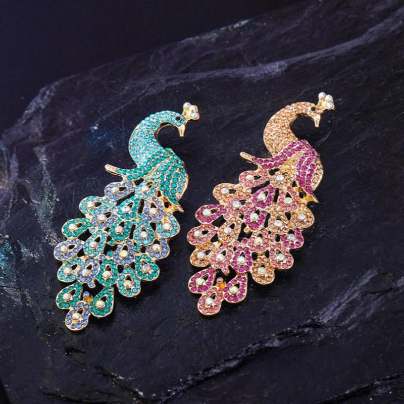 Unique Peacock Brooch Pin For  - Women Formal Wear Look 리뷰 및 가격