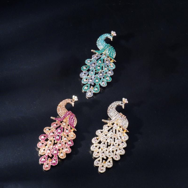 Unique Peacock Brooch Pin For  - Women Formal Wear Look 리뷰 및 가격