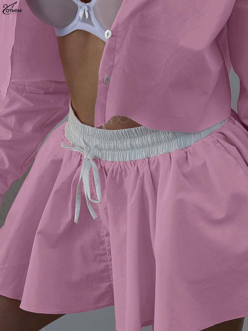 Oymimi Fashion Pink Cotton 2 P - Pencil Skirt Midi 리뷰 및 가격