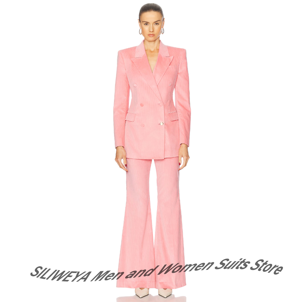 Feminine Pink Corduroy 2Piece  - Women Formal Wear Look 리뷰 및 가격