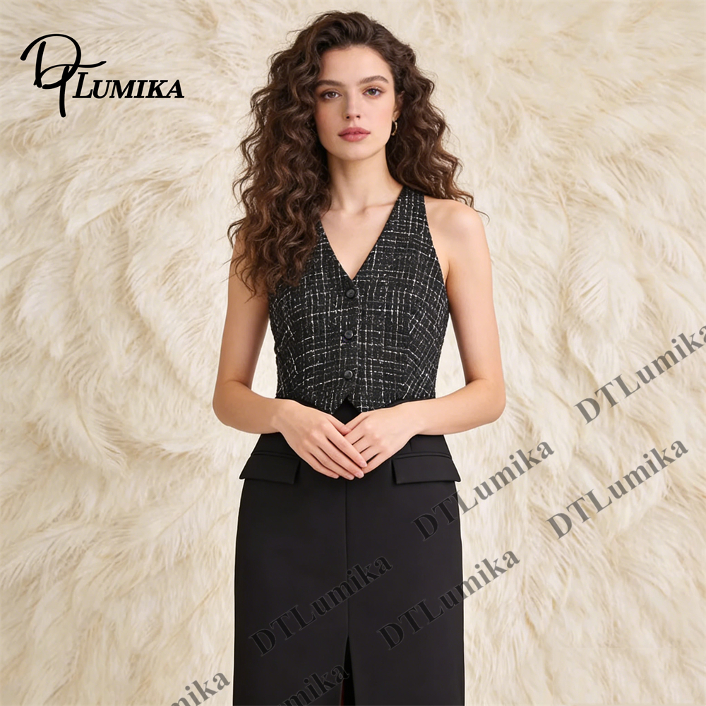 Tweed & Crepe Contrast Dress,  - Women Formal Wear Look 리뷰 및 가격