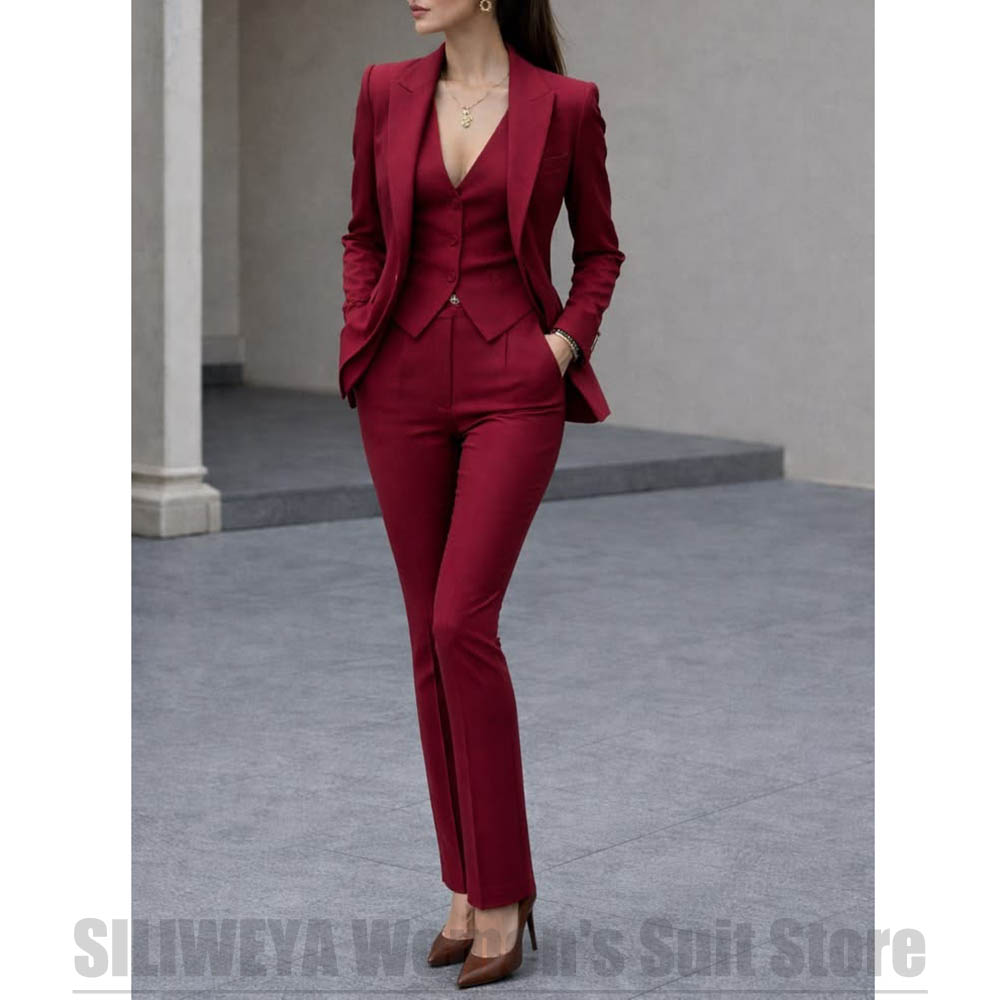 Women 3 Piece Suit Set Blazer  - Women Formal Wear Business 리뷰 및 가격