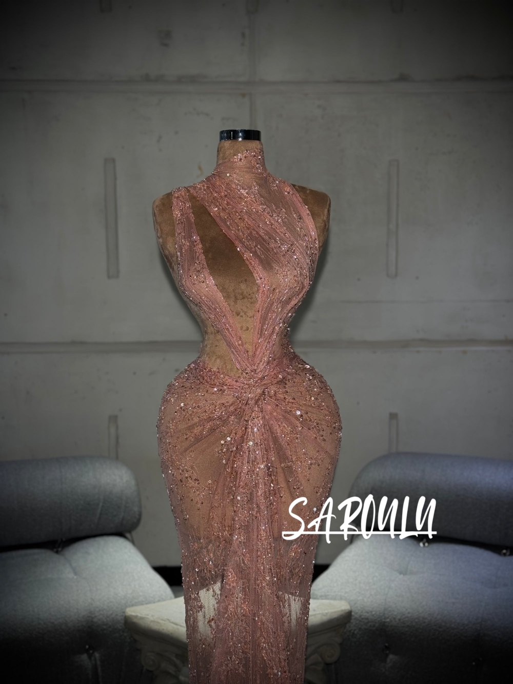 See Through Pink Soft Mermaid  - Formal Gala Wear Women 리뷰 및 가격