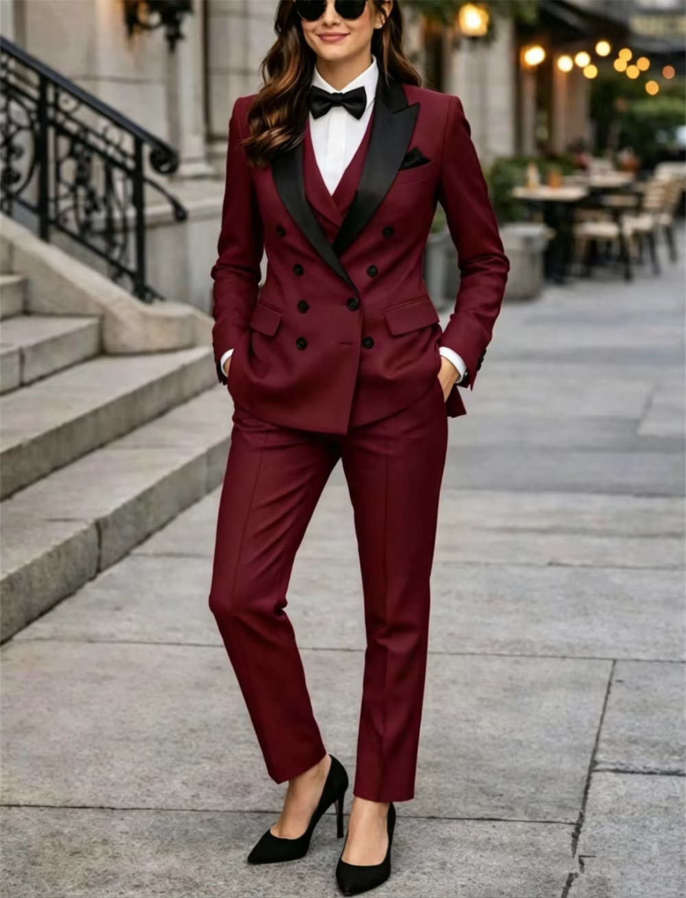 Double Breasted Red Women's Su - Women Formal Wear Tailor 리뷰 및 가격