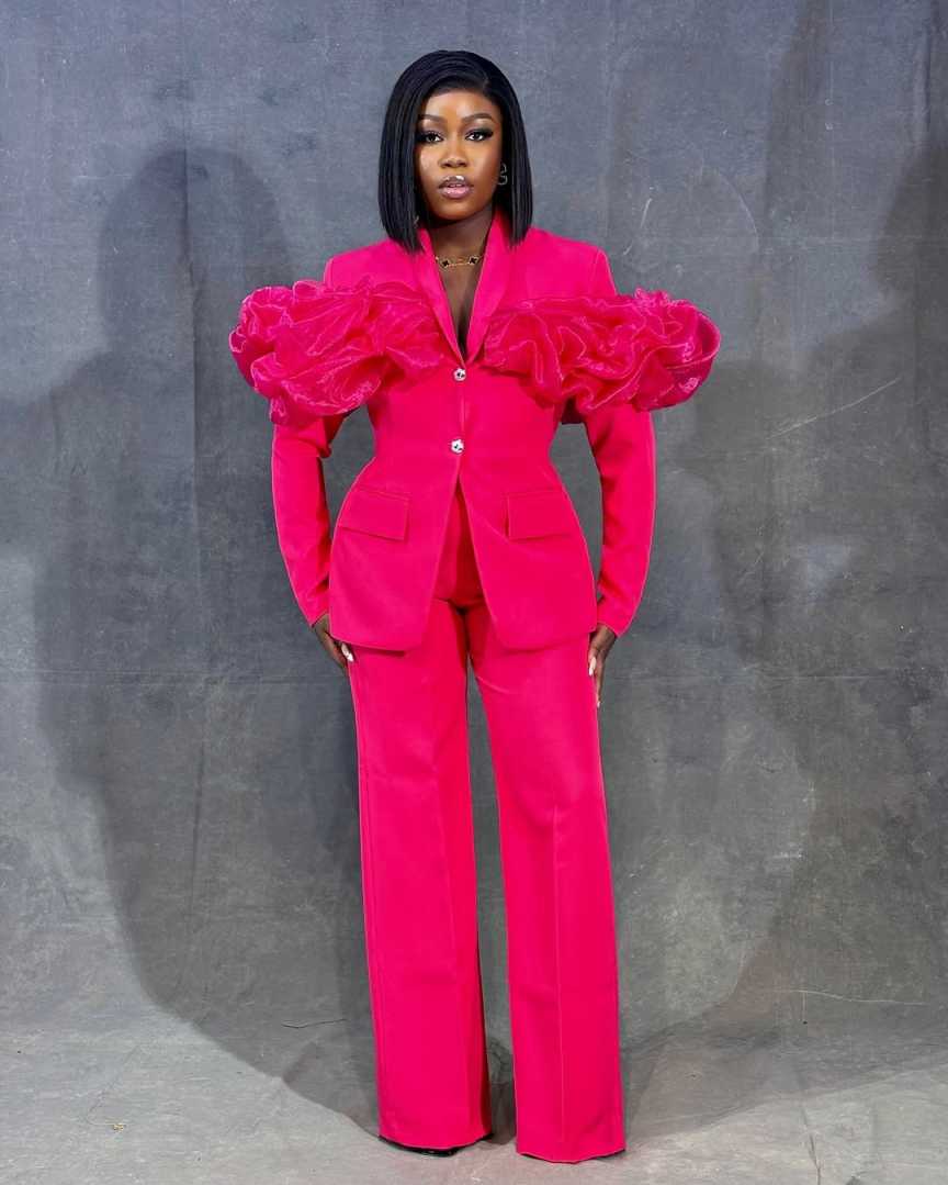 Customized Hot Pink Women Pant - Women Formal Wear With Tie 리뷰 및 가격