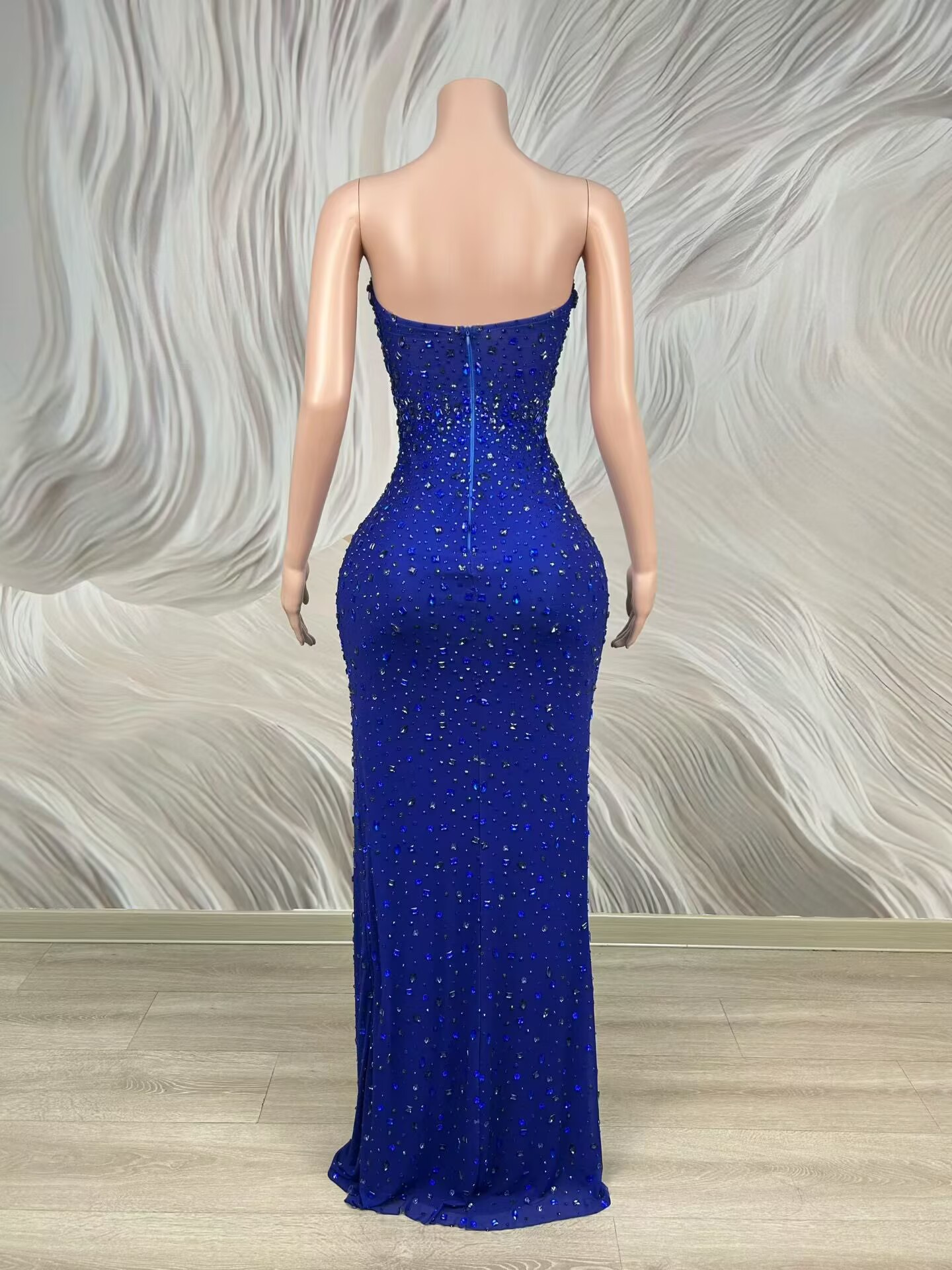 Sparkly Rhinestone Blue Strapl - Formal Gala Wear Women 리뷰 및 가격