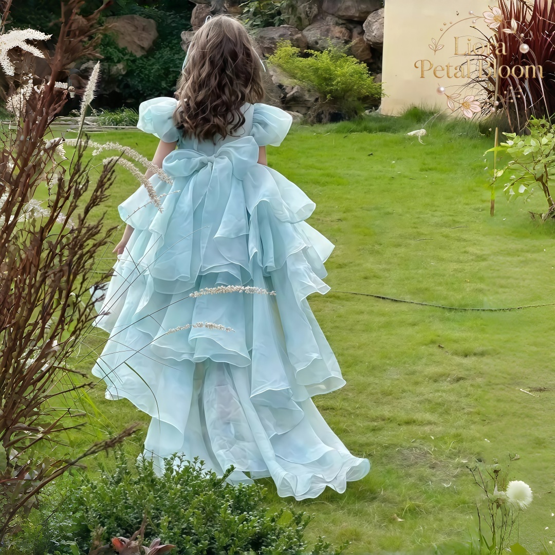 Blue Tulle Gown  Girls' Bow Pa - Formal Wear Women Us 리뷰 및 가격