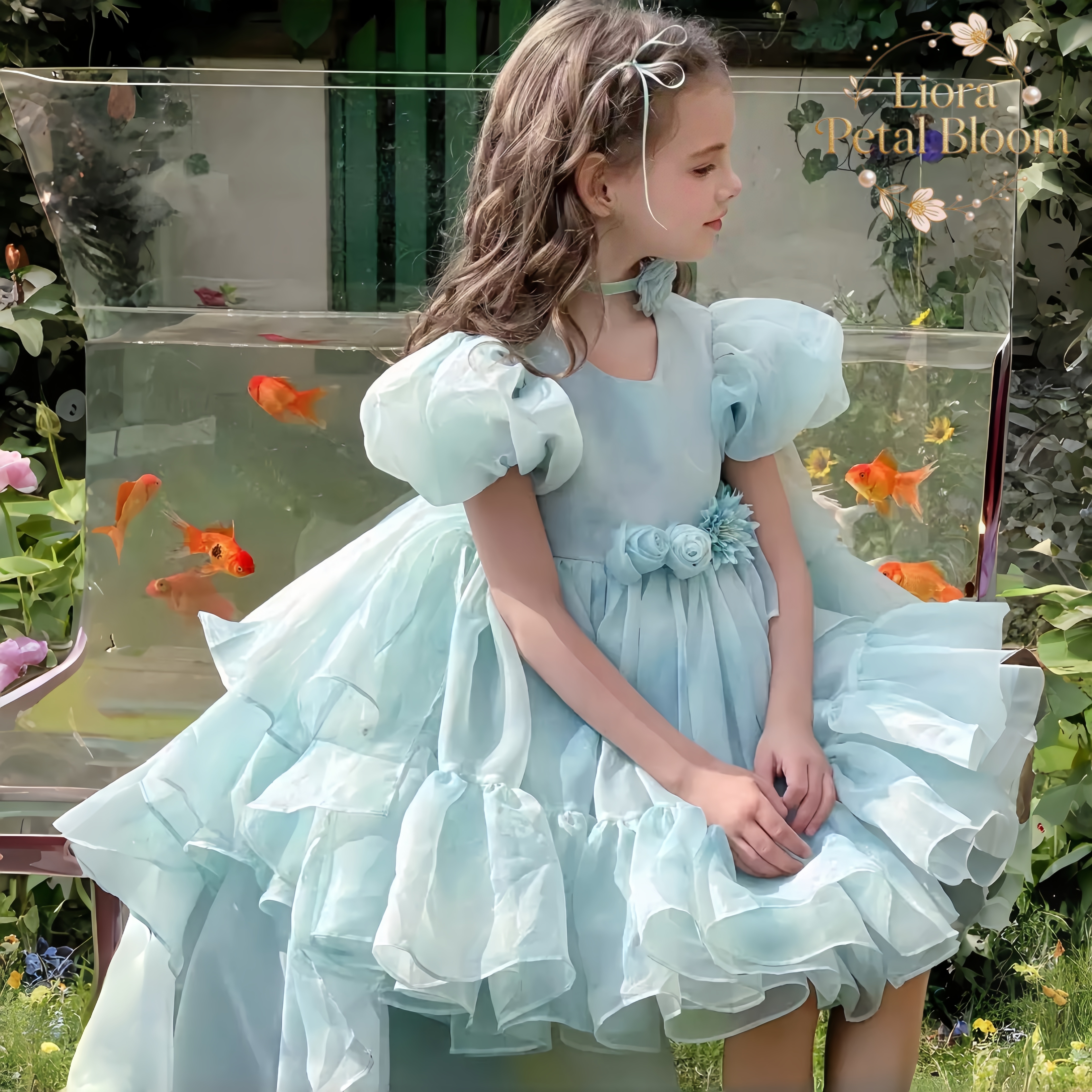 Blue Tulle Gown  Girls' Bow Pa - Formal Wear Women Us 리뷰 및 가격